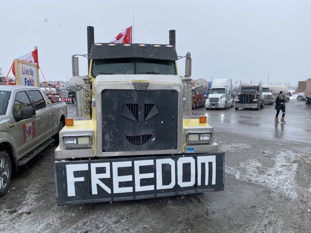 truck driver vaccine protest